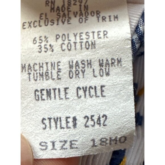 Vintage Smocked Toddler Dress With Anchor Embroidery & Peter Pan Collar - Picture 10 of 12